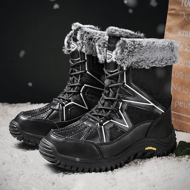 Fashionable High Top Cotton Boots For Winter Outdoor Snow Boots For Women, With Added Fleece And Thick Insulation_vogvips.com