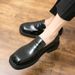 Suitable For All Seasons 2025 New Large Size Square Loafers For Men Patent Leather Glossy Height Increasing British Casual Hairstylist Big Toe_vogvips.com