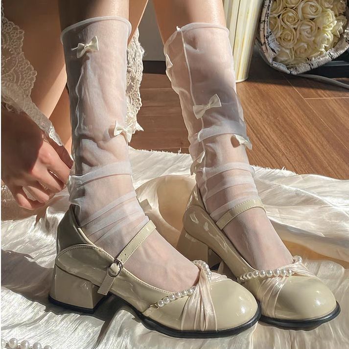 White Mary Jane Bridesmaid Daily Wearable Shallow Comfortable Single Shoes Chunky Heel One Strap High Heels Women Spring_vogvips.com