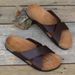 Men's Minimalist Set With Flat Heel Cross And Wooden Slippers_vogvips.com