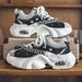 Men's Trendy Breathable Denim Running Dad Shoes, Air Cushion Shock-absorbing Thick Soled Sports Shoes_vogvips.com