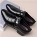 New Leather Shoes Men's Business Dress Shoes Korean Men's Shoes Youth Large Size Pointed Wear-resistant Breathable Casual Wedding Shoes_vogvips.com