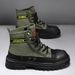 European Warm Series Canvas Martin Summer Thin Breathable Black High-top Men's Boots Thick Sole 2025 New Fashion Height Increasing_vogvips.com