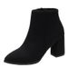 2020 New Women's Shoes Side Zipper Martin Suede Pointed Toe Autumn Plush High Ankle Boots Chunky Heel Winter_vogvips.com