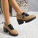 Cross-border Foreign Trade Fashion High-heeled Women's 2025 Winter New Casual Comfortable Chunky Heel Deep-cut Round-toe_vogvips.com