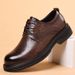 Men's casual leather shoes Leather business dress men's shoes thick soled big head breathable shoes_vogvips.com