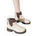 Thick Sole Sock For Women 2024 Autumn New British Style Knitted Ankle Slim Short Martin Boots_vogvips.com