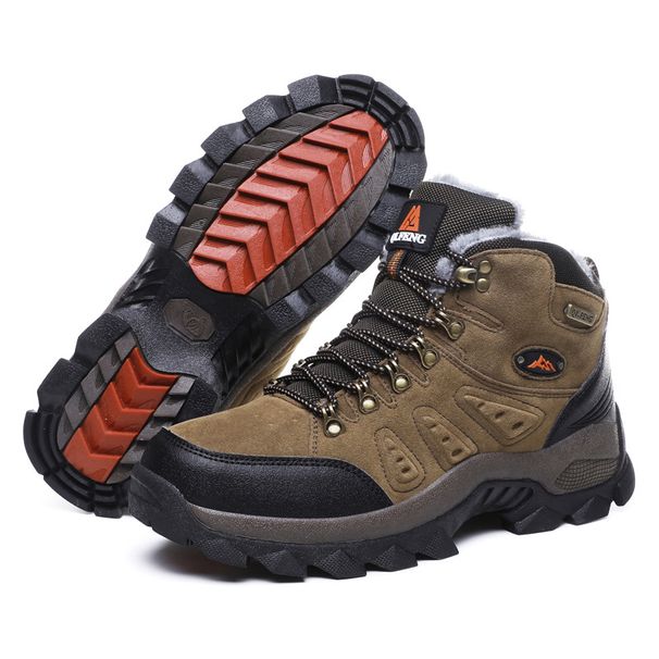 Outdoor Hiking Shoes Men's Non-slip And Wear-resistant Hiking Shoes Off-road Climbing Shoes Lightweight Cushioning Velvet_vogvips.com