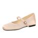 836 Mary Jane A Single Strap, Shallow Cut, Versatile, With Internal Height Increase, Ballet Retro Artistic Style,_vogvips.com