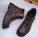 European Warm Series Light High-End Martin Men's Winter Fashion Trend Versatile Short Thick Sole Height-Increasing Work Boots High-Top_vogvips.com