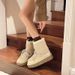 Wrinkled Thick-Soled Snow For Women 2025 Winter New Style Fleece-Lined Thickened Warm Nylon Lace-Up Northeast Ski Boots_vogvips.com