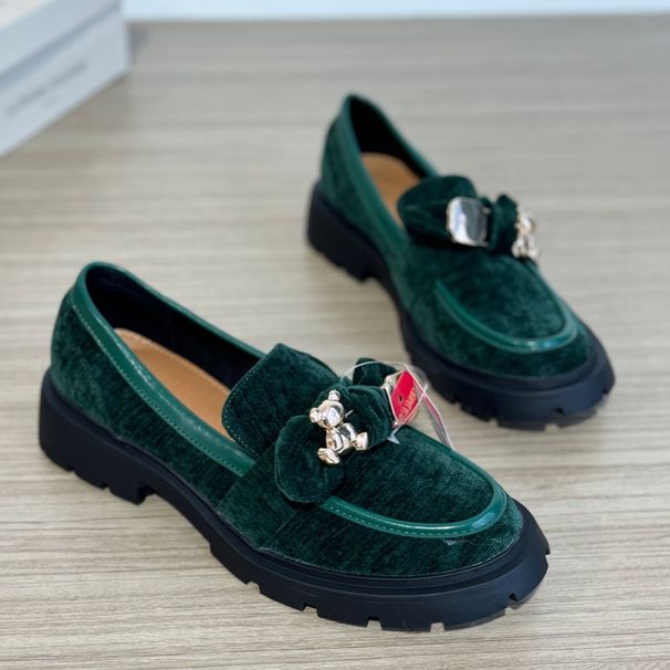 Women's Shoes Retro Round Toe Slip On Shoes Deep Mouthed Suede High Loafers_vogvips.com