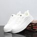Men's Spring Summer Breathable Casual Sporty Platform Sneakers Height Increasing Thick Sole White Trendy D29_vogvips.com