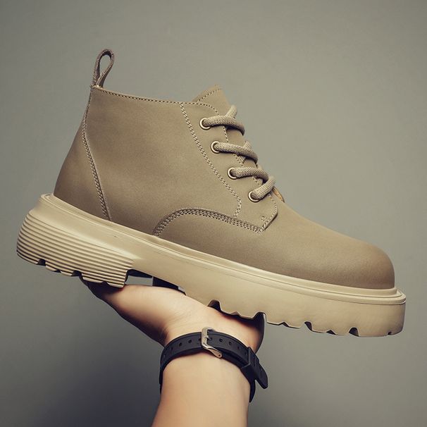 Fashion Chelsea Boots Men's Pointed Business Casual High-top Leather Shoes Retro Short Boots Heightening Martin Boots_vogvips.com