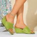 Large Size Open-toe Square Toe Slip-on For Women, Summer Outdoor Wear, New European And American Style Vacation Wedge_vogvips.com