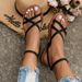 Roman Sandals Women Summer Flat Thick Sole French High-end Soft Sole Outdoor Fairy Beach Shoes_vogvips.com