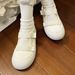 Big Head White Shoes Women's Mary Jane Women's Shoes Single Shoes Platform Heightening Velcro Sandals_vogvips.com