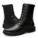 European Warm Series Martin High Top Shoes Autumn Winter Korean Motorcycle Long British Style Fleece Lined Height Increasing Military Boots_vogvips.com