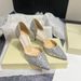 2025 Spring New Women's Sandals Pointed Toe Shallow Mouth Hollow Sequin Thin Heel Sexy Versatile Color Block High H_vogvips.com