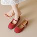 Silver Single Shoes Women's Flat French One-word Strap Ballet With Skirt Mary Jane Women's Shoes_vogvips.com