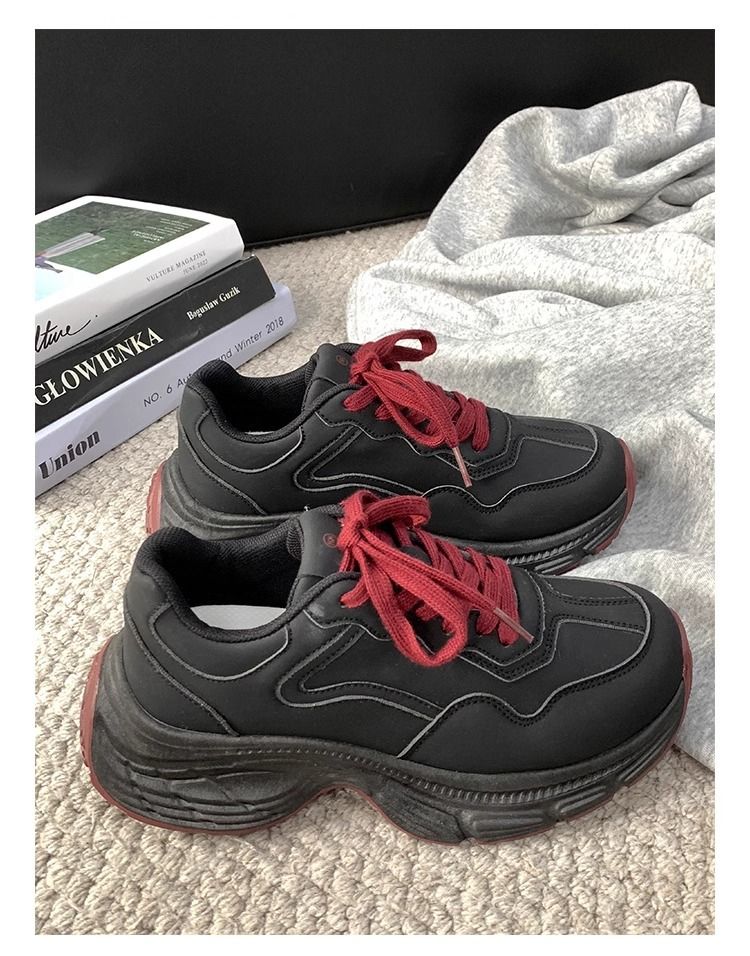 High-End Versatile Thick-Soled White Sneakers For Women Spring And Autumn Platform Height-Increasing Board 2025 New_vogvips.com