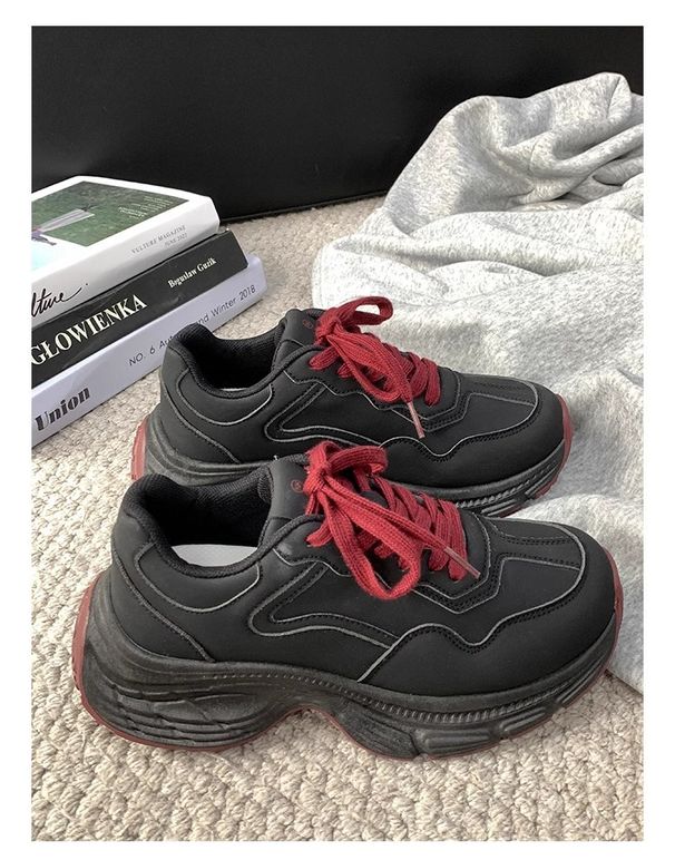High-End Versatile Thick-Soled White Sneakers For Women Spring And Autumn Platform Height-Increasing Board 2025 New_vogvips.com
