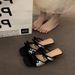 White Polka Dot French Wedge Heel Slide Sandals - Women's Summer 2026 New Arrival - Height Increasing, Perfect With Skirts, Retro Style_vogvips.com