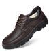 Men's Leather Single Shoes Large Size Casual First Layer Lace-up Leather Shoes Men's Velvet Warm Men's Shoes_vogvips.com