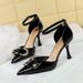 8323-K38 High-end Pointed High-heeled With Patent Leather And Shiny Surface Sandals, Hollow Metal Buckle, Elegant_vogvips.com