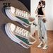 Spring Green Canvas Women 2024 New Versatile Flat Bottom Casual Cloth Popular For Cricket And Ball Shoes This Year_vogvips.com