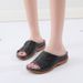 New Round Toe Ethnic Style Solid Color Women's With Hollowed Out Car Seams And Sloping Heels, Comfortable Plus Size_vogvips.com