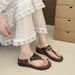 Women's French Style Niche Flip Flops Metal Buckle Soft Sole Comfortable Wedge Heel Roman Sandals New 2026 Style_vogvips.com