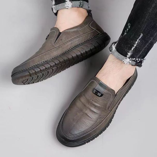 Men's Breathable Soft Sole Loafers - Lightweight Slip-On Casual Shoes For Driving & Business, Comfortable Round Toe Slip-On Shoes For All Seasons_vogvips.com