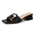 Cross Border New Style Ladies Pointed Toe On Sandals Thick Heels Suitable For Wearing Outside With Anti Slip Leather_vogvips.com