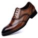 ShoeVault New Brogue British Business Formal Leather Men's Lace-up Derby Pointed Toe Youth Shoes 38-48 Large Size_vogvips.com