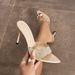 Cross-border Supply Of Women's Pointed-toe Lace Embroidered Strap High-heeled Shoes, Elegant Versatile Mules For Spring_vogvips.com