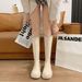 2023 Winter New Fleece-Lined Over-the-Knee Long For Women British Style Riding Slimming Flat Thick-Soled High Boots_vogvips.com