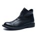 European Warm Series Genuine Autumn Winter Top Layer Cowhide Soft Leather Martin Men's Zipper Ankle Boots High-top Casual Shoes_vogvips.com
