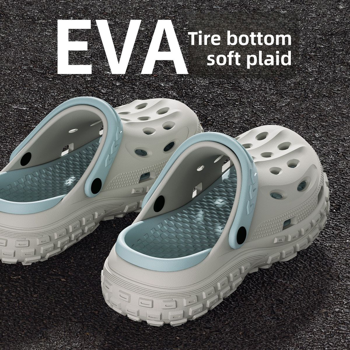 Men's Perforated Sole Sandals For Summer Beach Wear, Non-slip, Odor-resistant, With A Comfortable Feel, Closed-toe_vogvips.com