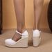 Women S Platform Wedge Sandals With Hollow Design Jute Sole Breathable Casual Slip On Shoes For Spring Autumn_vogvips.com