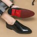 Men's Large Size Patent Casual Simple Lace-up Korean Style Business Formal Daily Leather Shoes_vogvips.com