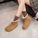 2025 Winter New Fuzzy Warm Fleece-Lined Snow Thick-Soled Cotton Slip-On Fashion Women's Short Boots_vogvips.com