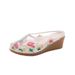 Ethnic Style Mesh Embroidered Cloth Shoes, Organza Patchwork Fabric, Summer Women's Cool Slippers_vogvips.com