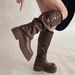 wilderness Style Women's Long High 2025 Fall Winter New Thick Sole Lazy Two-way Wear Riding Boots Fashionable Hundred Wear Comfortable_vogvips.com