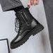 Martin Boots Men's Inner Height Increase 12cm10cm New Men's High-top Tooling Boots British Medium-top Black Leather Boots_vogvips.com