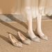 Women's Shoes Rhinestone Low Heels Women's Stiletto Pointed Toe French Temperament Single Shoes Wedding Shoes Bridesmaid Bridal Shoes High Heels_vogvips.com