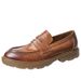 Euro Step Thick-Soled Black Shoes For Men, Genuine Leather New Single Shoes, British Style Versatile Loafers, High-End Polished_vogvips.com