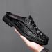 2024 Black Half For Leather Mules Casual Men Fashion Social Big Size Mocassin Elegantes Walking Shoes_vogvips.com