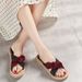 Women’s Shoes New Summer One Line Women's Slippers Rope Bottom Solid Color Fashion Trend Indoor And Outdoor Row Of Flower Slippers_vogvips.com