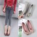 Women's Vintage Style Commute Solid Color Square Toe Flats_vogvips.com